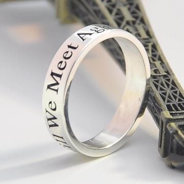 Anillo de promesa grabado en plata de ley 925 personalizado con nombre, letra y iniciales