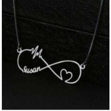 Collar con nombre de infinito en oro rosa / oro blanco / chapado en oro personalizado con nombre, letra e iniciales