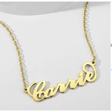 Collar con nombre chapado en oro rosa / oro / oro blanco personalizado con nombre, iniciales y letra