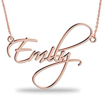 Collar con nombre de firma de plata de ley 925 personalizado con nombre, letra e iniciales