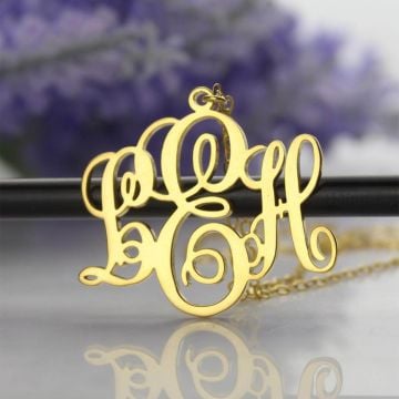 Collar de cadena con inicial de monograma 3 de plata de ley 925 personalizado con nombre, iniciales y letra