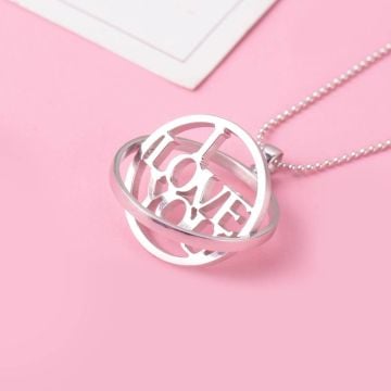 Collar Círculo de Plata de Ley 925 con Nombre Personalizado, Iniciales y Letra