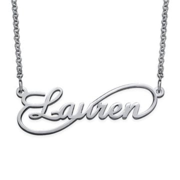 Collar de cadena con nombre infinito de plata de ley 925 / cobre personalizado con nombre, iniciales y letra