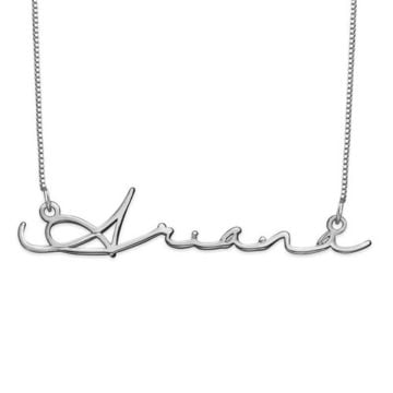 Collar con nombre de plata de ley 925 / cobre para hombre personalizado con nombre, iniciales y letra