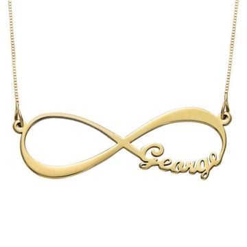 Collar Infinito de Plata de Ley 925 / Cobre con Nombre Personalizado con nombre, letra y iniciales