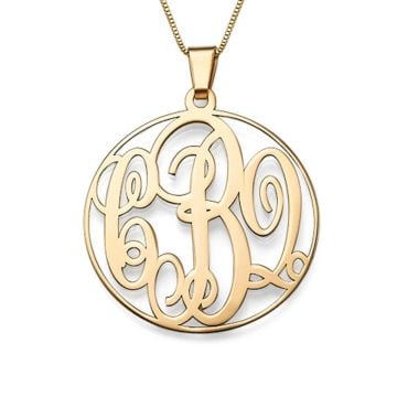 Collar de plata esterlina 925 / círculo con iniciales de monograma de cobre personalizado con nombre, letra e iniciales