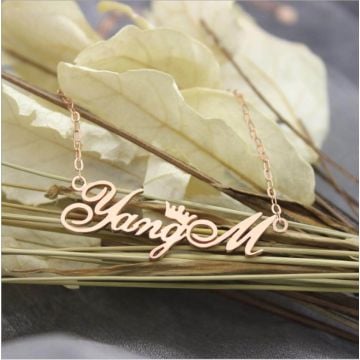 Collar de corazón de plata de ley 925 con nombre personalizado con nombre, letra y iniciales