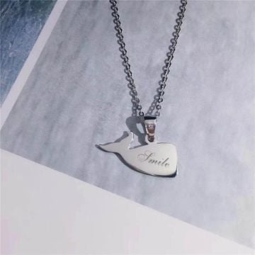 Collar de Plata de Ley 925 Grabado personalizado con nombre, iniciales y letra