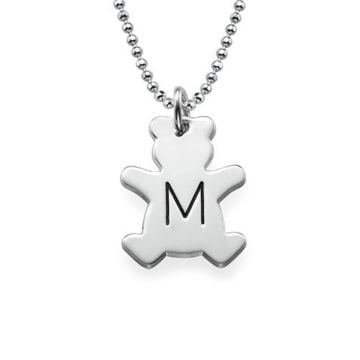Collar con inicial de bebé grabada en cobre / plata de ley 925 personalizado con nombre, letra e iniciales