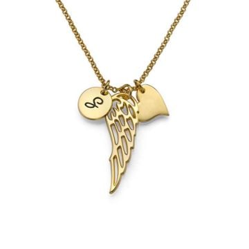 Collar Cobre / Plata Esterlina 925 Corazón Grabado Con Hoja personalizado con nombre, letra e iniciales