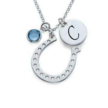Collar de Plata de Ley 925 / Inicial grabada en cobre con piedra de nacimiento personalizada con nombre, iniciales y letra