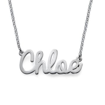 Cobre / Plata esterlina 925 Collar con nombre en cursiva personalizado con nombre, letra e iniciales