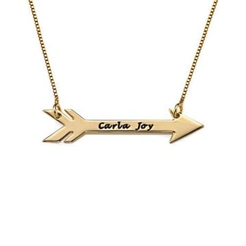 Collar Flecha Barra Grabada Plata 925 / Cobre personalizado con nombre, iniciales y letra
