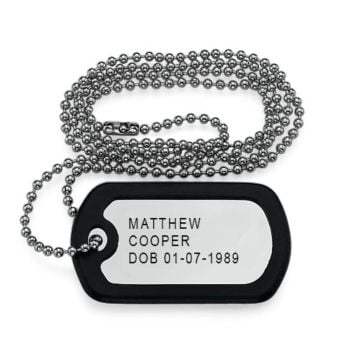 Regali personalizzati per Lui/Uomini/Ragazzi - Collana con barra incisa in argento sterling 925 / rame personalizzata con nome, iniziale e lettere