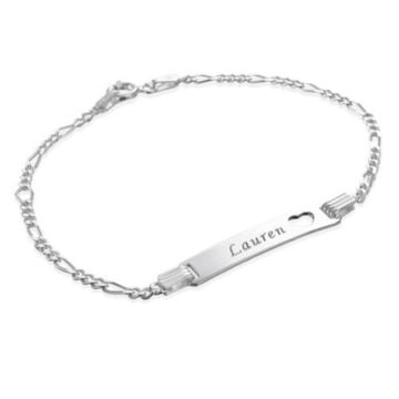 Personalized Gifts for Mom / Mother - Custom Made Sterling Silver 925 / Copper Bar Engraved Heart Bracelet