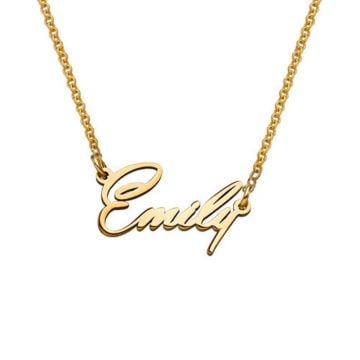Collar de plata de ley 925 / cobre con nombre en cursiva personalizado con nombre, iniciales y letra