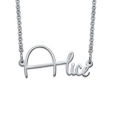 Collar de Cobre / Plata de Ley 925 con Nombre en Cursiva personalizado con nombre, iniciales y letra