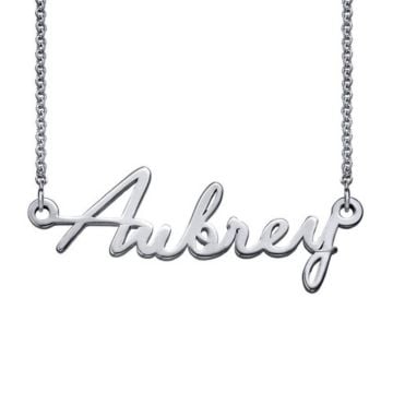 Cadena de collar de cobre/plata esterlina 925 con nombre personalizado, iniciales y letra