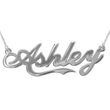 Cobre / Plata de ley 925 Collar con nombre en cursiva personalizado con nombre, iniciales y letra