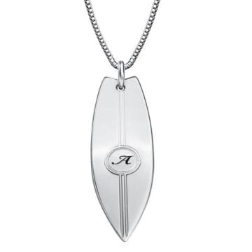 Collar Barco en Plata de Ley 925 / Cobre grabado personalizado con nombre, letra e iniciales