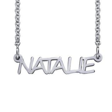 Collar con nombre de cobre/plata esterlina 925 para mujeres y hombres personalizado con nombre, iniciales y letra