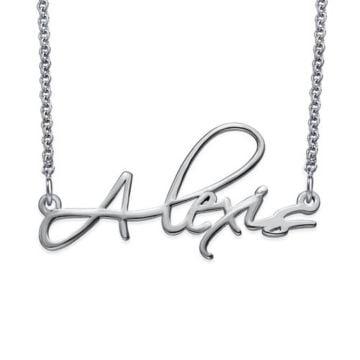 Collar de Cobre / Plata de Ley 925 con Nombre en Cursiva personalizado con nombre, letra y iniciales