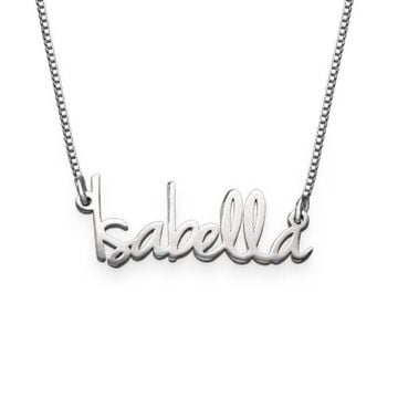 Cobre / Plata esterlina 925 Collar con nombre en cursiva personalizado con nombres, iniciales y letras