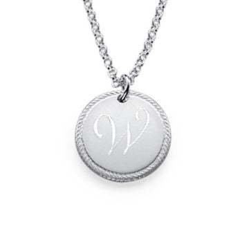 Personalisierte Kupfer-/Sterling-Silber-925-gravierte Halskette mit Buchstaben, Initialen und Namen