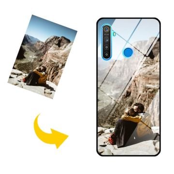 Custom Realme 5i Tempered Glass Phone Case with Your Own Design, Photos, Texts, etc.