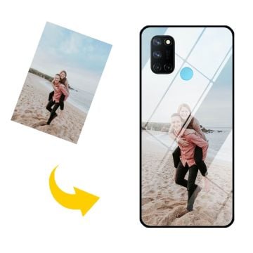 gepersonaliseerd Realme 7i telefoonhoesje van gehard glas maken met eigen foto