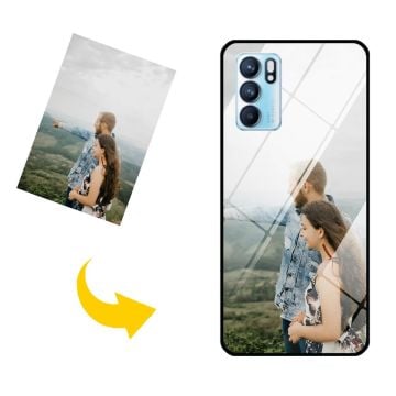 Coque de téléphone en verre trempé personnalisée avec photo pour OPPO Reno6 5G