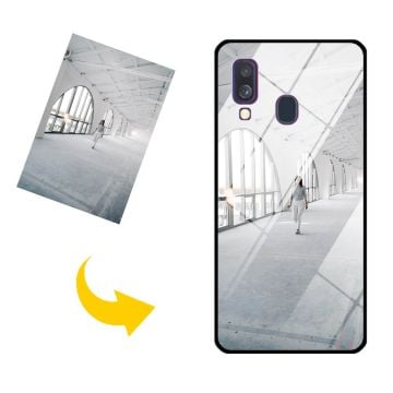 Coque de téléphone en verre trempé Samsung Galaxy A40 personnalisée avec photo