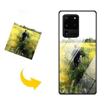 Coque de téléphone en verre trempé personnalisée avec photo pour Samsung Galaxy S20 Ultra