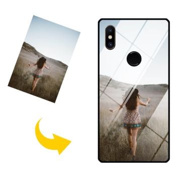 Xiaomi Mix 2s puhelimen suojakuori karkaistulla lasilla omalla kuvalla