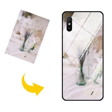 Xiaomi Redmi 9A - diy puhelimen suojakuori karkaistulla lasilla omalla kuvalla