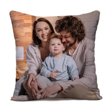 Almohada cuadrada/Funda de almohada 45 x 45 cm (17,7" x 17,7") personalizada con foto y letra
