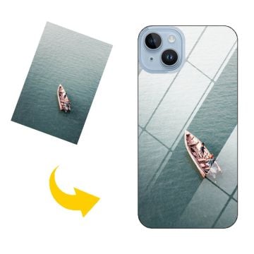 iPhone 14 Plus gehärtetes Glas Handyhülle mit eigenem Design und Foto selbst online machen