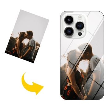 Customized iPhone 14 Pro Tempered Glass Phone Case with Your Own Photos, Texts, Design, etc.