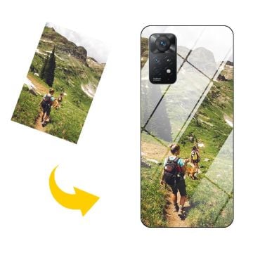 Coque de téléphone en verre trempé personnalisée avec photo pour Xiaomi Redmi Note 11 Pro