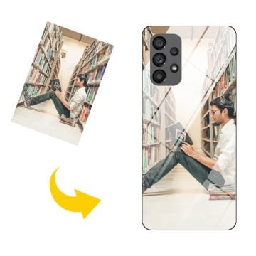 gepersonaliseerd Samsung Galaxy A73 5G gehard glas hoesje ontwerpen en bedrukken met foto