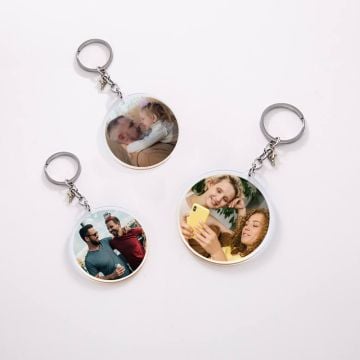 Llavero acrílico redondo con foto personalizada