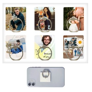 Supporto ad anello in metallo da 4 x 3,5 cm (1,6'' x 1,4'') personalizzato con foto