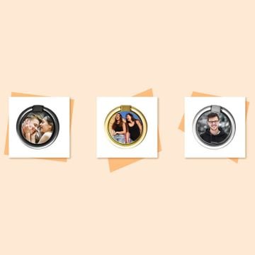 Titular de anillo de teléfono de metal mate con foto personalizada