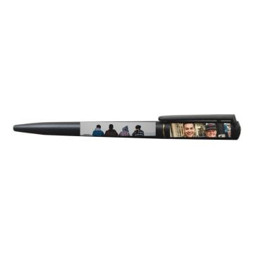 Bolígrafo Negro Mate personalizado con foto y letra