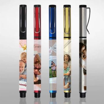 Bolígrafo de gel de aluminio personalizado con foto y letra