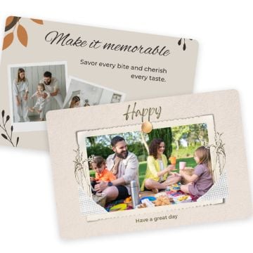 Platte menukaart ontwerpen en bedrukken met foto