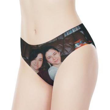 Calzoncillos de talle bajo para mujer personalizados con foto y letra