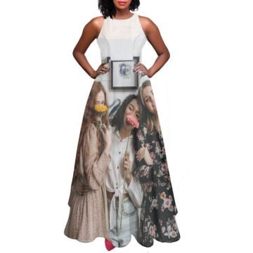 Custom Sleeveless A-line Skirt with your own design, photos, texts, etc.
