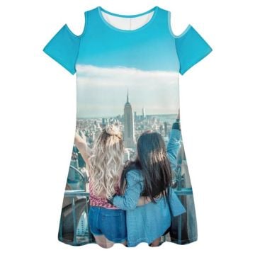 Customized Off Shoulder Dress with your own photos, texts, design, etc.