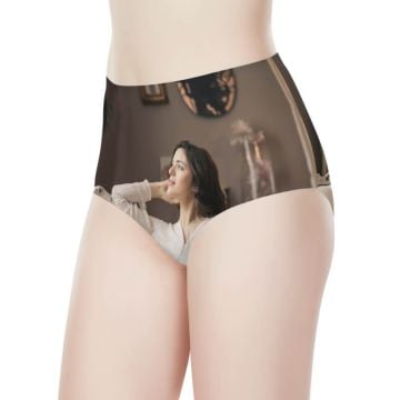 Calzoncillos de talle alto para mujer personalizados con foto y letra